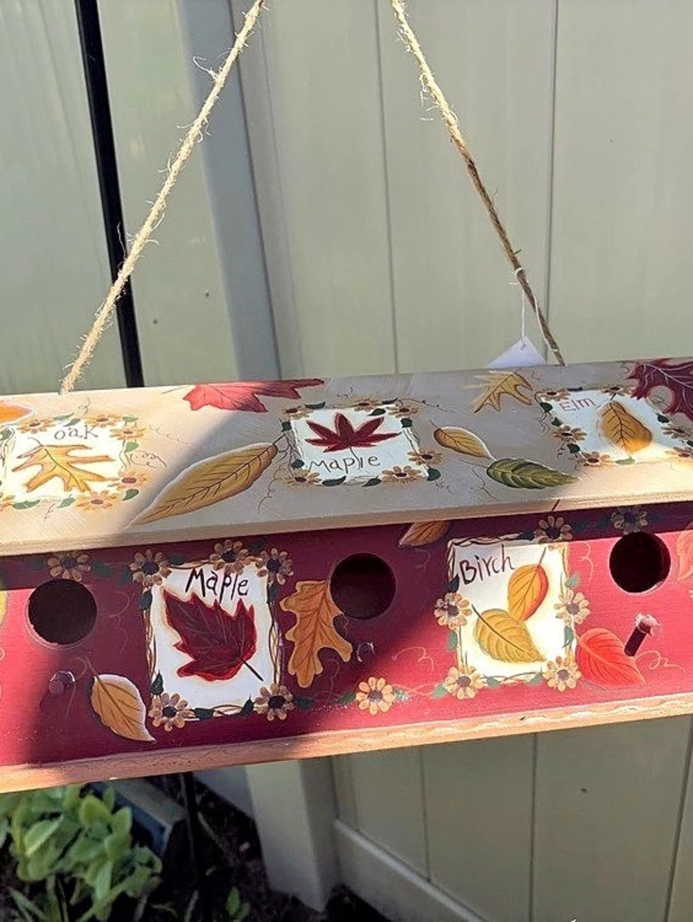 NWT Kathy Stark Birdhouse Autumn Leaf Painted Birdhouse 🕊️🏡💕